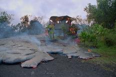 House Being Consumed by Floating Lava-Paul Richards-Photographic Print