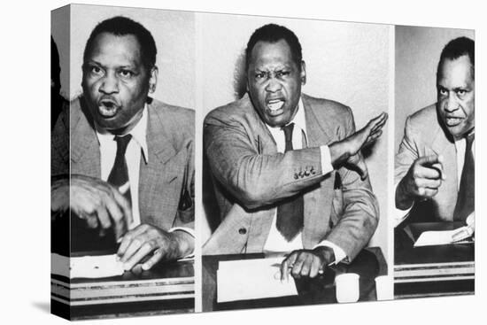 Paul Robeson, Speaks to Reporters after the Peekskill, N-null-Stretched Canvas