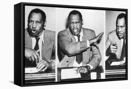 Paul Robeson, Speaks to Reporters after the Peekskill, N-null-Framed Stretched Canvas