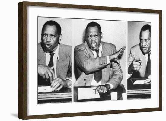 Paul Robeson, Speaks to Reporters after the Peekskill, N-null-Framed Photo