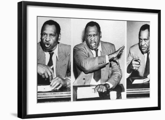 Paul Robeson, Speaks to Reporters after the Peekskill, N-null-Framed Photo