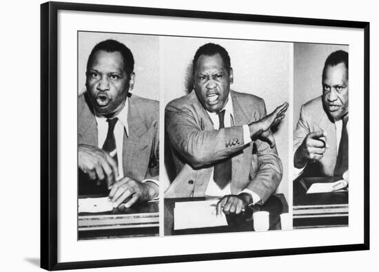 Paul Robeson, Speaks to Reporters after the Peekskill, N-null-Framed Photo