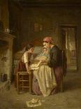 Woman and Child before a Mirror, 1870S (Oil on Panel)-Paul Seignac-Giclee Print
