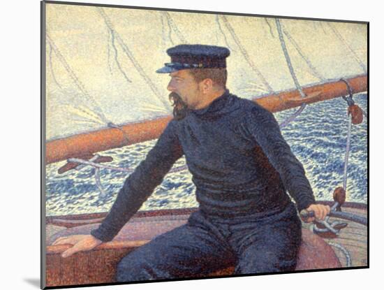 Paul Signac on His Boat-Théo van Rysselberghe-Mounted Giclee Print