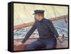 Paul Signac on His Boat-Théo van Rysselberghe-Framed Stretched Canvas