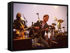Paul Simon Performing with Band Musicians-null-Framed Stretched Canvas