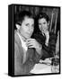 Paul Simon with Girlfriend, Carrie Fisher, at Party for Fisher's Dad, Singer Eddie Fisher-David Mcgough-Framed Stretched Canvas