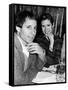 Paul Simon with Girlfriend, Carrie Fisher, at Party for Fisher's Dad, Singer Eddie Fisher-David Mcgough-Framed Stretched Canvas