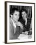 Paul Simon with Girlfriend, Carrie Fisher, at Party for Fisher's Dad, Singer Eddie Fisher-David Mcgough-Framed Premium Photographic Print