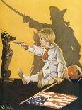 WW1 Cartoon, Boy and Dog-Paul Stahr-Art Print