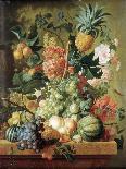 Fruit and Flowers on a Marble Table, 1794-Paul Theodor van Brussel-Framed Stretched Canvas
