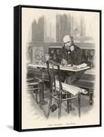 Paul Verlaine French Writer Writing at a Cafe Table-null-Framed Stretched Canvas