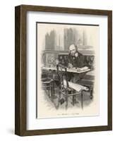 Paul Verlaine French Writer Writing at a Cafe Table-null-Framed Art Print