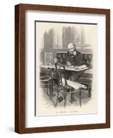 Paul Verlaine French Writer Writing at a Cafe Table-null-Framed Art Print