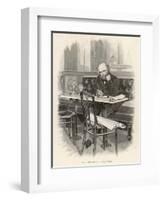 Paul Verlaine French Writer Writing at a Cafe Table-null-Framed Art Print