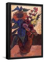 Paula Modersohn-Becker Still Life with Sunflowers Hollyhocks and Georgia Art Print Poster-null-Framed Poster