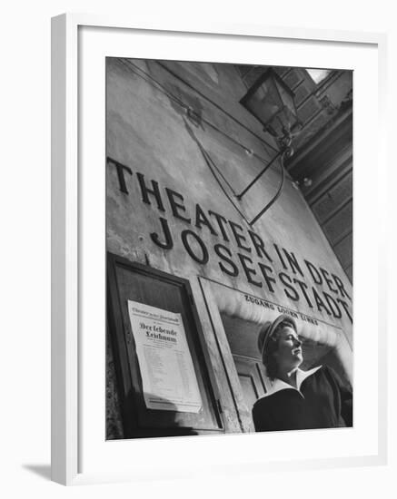 Paula Wessely Attending Theater Production at Theater in Der Josefstadt-null-Framed Photographic Print