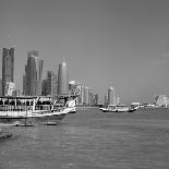 A Qatari Sailing Dhow, Called a Boom or Boum, with the National Flag Flying and the Doha Skyline-PaulCowan-Photographic Print