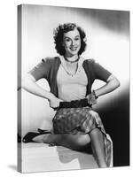 Paulette Goddard (b/w photo)-null-Stretched Canvas