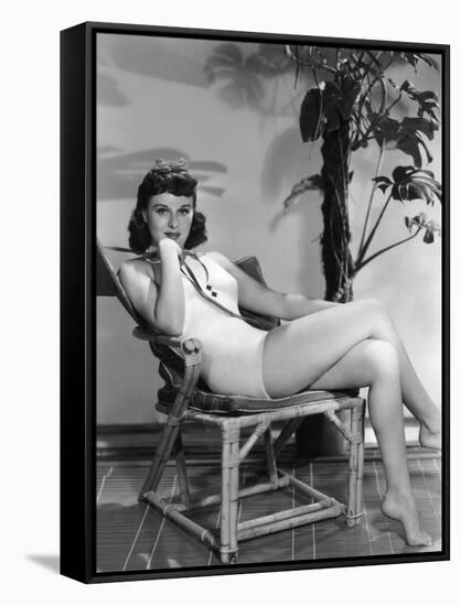 Paulette Goddard (b/w photo)-null-Framed Stretched Canvas