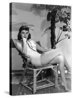 Paulette Goddard (b/w photo)-null-Stretched Canvas