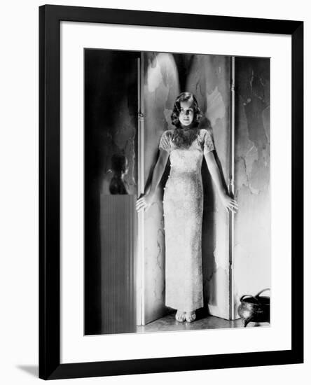 Paulette Goddard (born Marion Levy, 1911 - 1990), (b/w photo)-null-Framed Photo