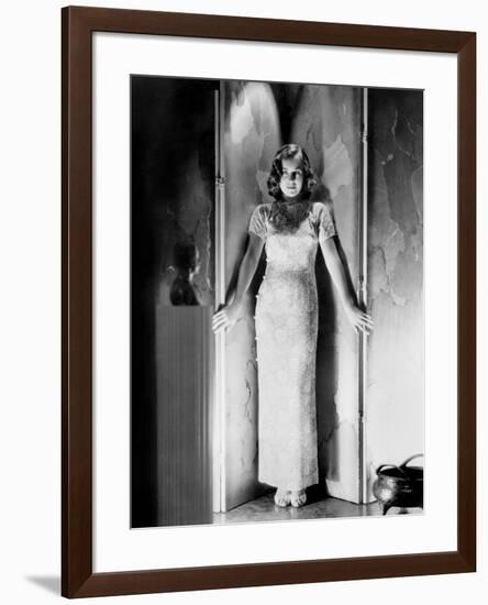 Paulette Goddard (born Marion Levy, 1911 - 1990), (b/w photo)-null-Framed Photo