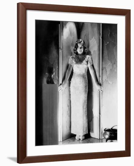 Paulette Goddard (born Marion Levy, 1911 - 1990), (b/w photo)-null-Framed Photo