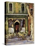 Paulette's Cafe-Keith Wicks-Stretched Canvas