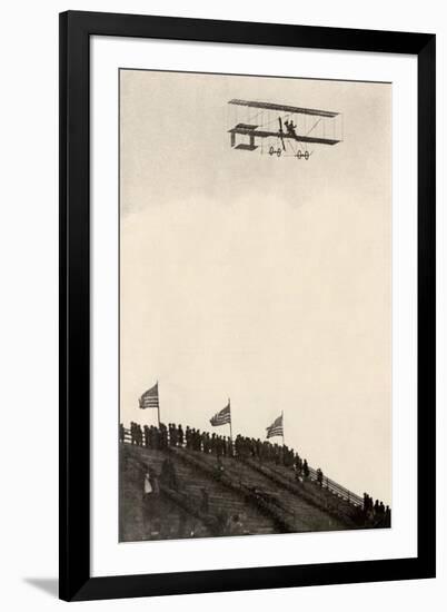 Paulhan in a Farman Biplane Makes a Record Altitude of 4,165 Feet, Los Angeles, 1910-null-Framed Giclee Print