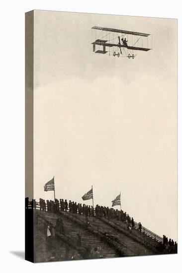 Paulhan in a Farman Biplane Makes a Record Altitude of 4,165 Feet, Los Angeles, 1910-null-Stretched Canvas