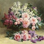 Lilac and Peonies with Irises (detail)-Pauline Caspers-Giclee Print