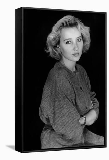 Pauline Lafont en, 1982 (fille by BernadetteLafont) (b/w photo)-null-Framed Stretched Canvas