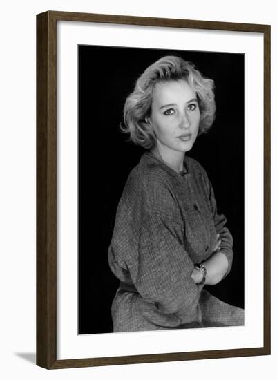 Pauline Lafont en, 1982 (fille by BernadetteLafont) (b/w photo)-null-Framed Photo