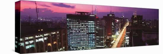 Paulista Avenue in the Evening, Sao Paulo, Brazil-null-Stretched Canvas