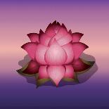 Lotus Flower over Blur Isolated Icon Design-Paulo Gomez-Framed Stretched Canvas