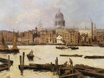 A View of St. Paul's from the Thames-Paulo Sala-Framed Stretched Canvas