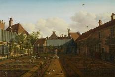 A View of the Binnenhof, The Hague watercolor-Paulus Constantin La Fargue-Stretched Canvas