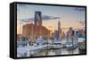 Paulus Hook, Morris Canal Basin, Liberty Landing Marina-Alan Copson-Framed Stretched Canvas