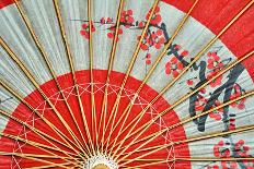 Red Japanese Umbrella Inside-Pavasaris-Stretched Canvas