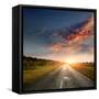 Paved Country Road with Surprisingly Beautiful Sky-Krivosheev Vitaly-Framed Stretched Canvas