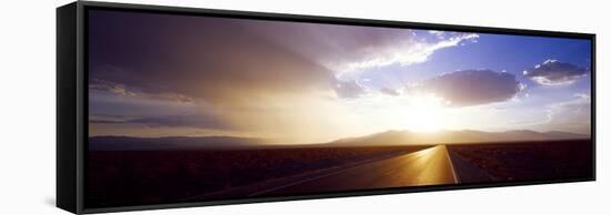 Paved Road at Sunset, Death Valley National Park, California, USA-null-Framed Stretched Canvas