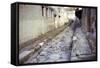 Paved Street in the Roman Town of Herculaneum, Italy-CM Dixon-Framed Stretched Canvas