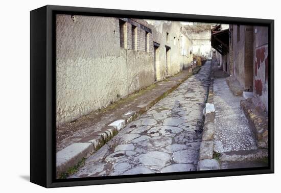 Paved Street in the Roman Town of Herculaneum, Italy-CM Dixon-Framed Stretched Canvas