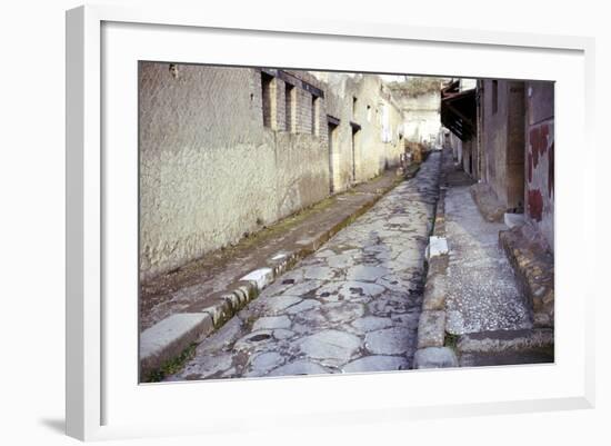 Paved Street in the Roman Town of Herculaneum, Italy-CM Dixon-Framed Photographic Print