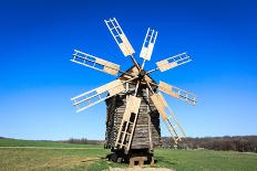 Wooden Windmill in Open-Air Museum Pirogovo, Ukraine-pavel klimenko-Framed Photographic Print