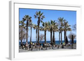 Pavement Cafe and Coffee Bar under Palm Trees-James Emmerson-Framed Photographic Print