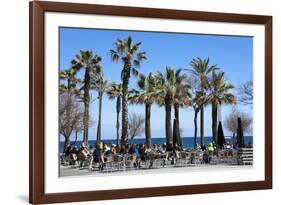 Pavement Cafe and Coffee Bar under Palm Trees-James Emmerson-Framed Photographic Print