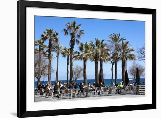 Pavement Cafe and Coffee Bar under Palm Trees-James Emmerson-Framed Photographic Print