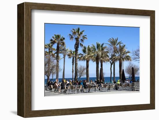 Pavement Cafe and Coffee Bar under Palm Trees-James Emmerson-Framed Photographic Print